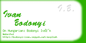 ivan bodonyi business card